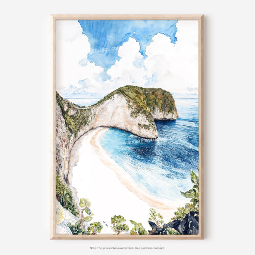 01 - Bali Nusa Penida Watercolor Art - Digital Downloads - Main.jpg