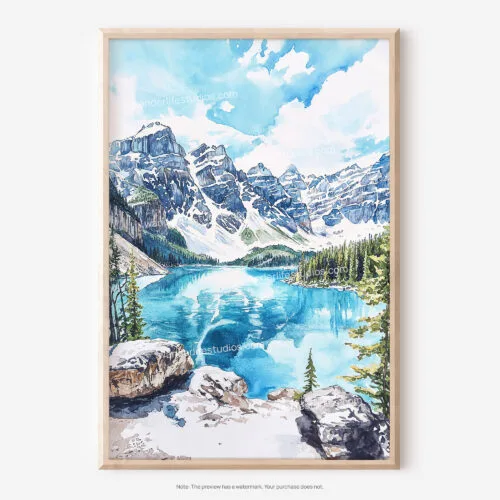 01 - Banff National Park Watercolor Art - Digital Downloads - Main.jpg