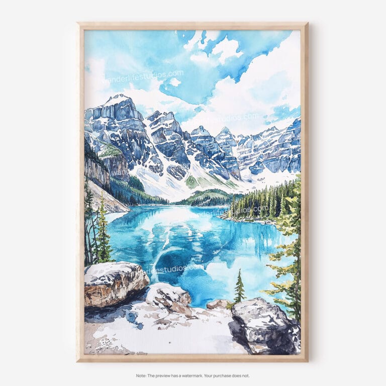 01 - Banff National Park Watercolor Art - Digital Downloads - Main.jpg