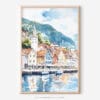 01 - Bergen Norway Waterfront Watercolor Art - Digital Downloads - Main.jpg