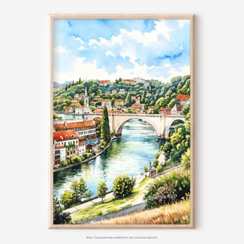 01 - Bern Switzerland Watercolor Art - Digital Downloads - Main.jpg