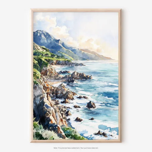 01 - Big Sur California Watercolor Art - Digital Downloads - Main.jpg
