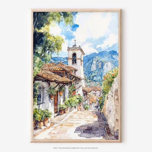 01 - Bogota Colombia Watercolor Art - Digital Downloads - Main.jpg