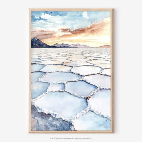 01 - Bolivia Salar de Uyuni Watercolor Art - Digital Downloads - Main.jpg