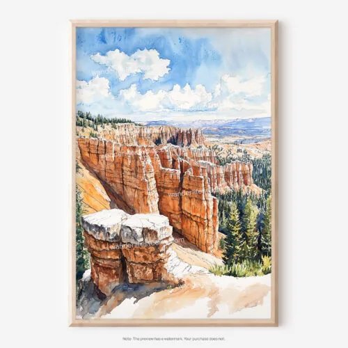 01 - Bryce Canyon Watercolor Art - Digital Downloads - Main.jpg