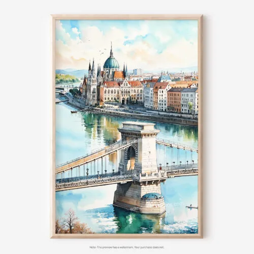 01 - Budapest Hungary Watercolor Art - Digital Downloads - Main.jpg