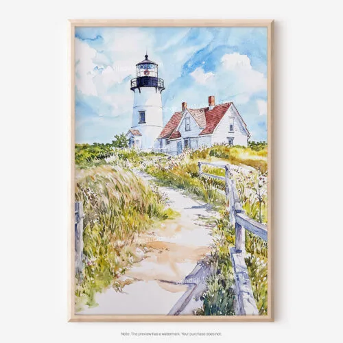 01 - Cape Cod Nobska Watercolor Art - Digital Downloads - Main.jpg