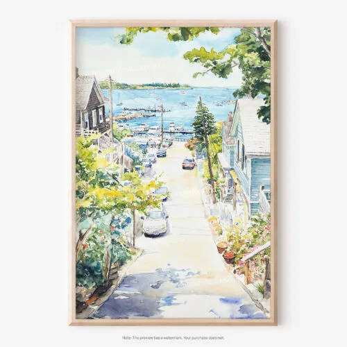01 - Cape Cod Provincetown Watercolor Art - Digital Downloads - Main.jpg