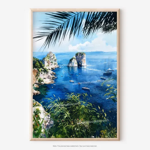 01 - Capri Italy Watercolor Art - Digital Downloads - Main.jpg