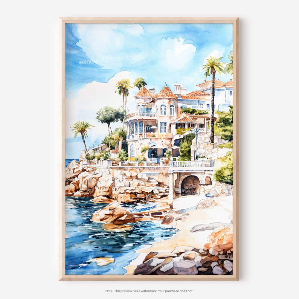 01 - Cascais Portugal Watercolor Art - Digital Downloads - Main.jpg