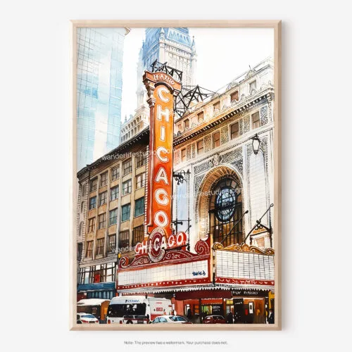 01 - Chicago Theater Watercolor Art - Digital Downloads - Main.jpg