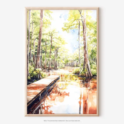 01 - Congaree National Park Watercolor Art - Digital Downloads - Main.jpg