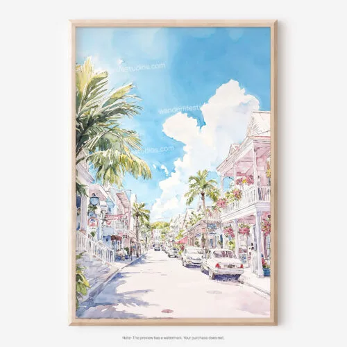 01 - Florida Key West Watercolor Art - Digital Downloads - Main.jpg