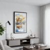 01 - Framed Amritsar India Watercolor Canvas Print - Contemporary Living Room.jpg