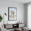 01 - Framed Arc De Triomphe Watercolor Canvas Print - Contemporary Living Room.jpg