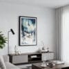 01 - Framed Aurora Lapland Finland Watercolor Canvas Print - Contemporary Living Room.jpg