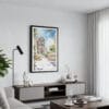 01 - Framed Barcelona Sagrada Familia - Watercolor Canvas Print - Contemporary Living Room.jpg
