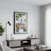 01 - Framed Belgrade Watercolor Canvas Print - Contemporary Living Room.jpg