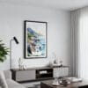 01 - Framed Big Sur California Watercolor Canvas Print - Contemporary Living Room.jpg