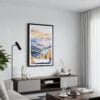 01 - Framed Blue Ridge Mountains Watercolor Canvas Print - Contemporary Living Room.jpg