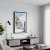01 - Framed Bourbon Street New Orleans Watercolor Canvas Print - Contemporary Living Room.jpg