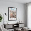 01 - Framed Brussels Watercolor Canvas Print - Contemporary Living Room.jpg