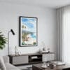 01 - Framed California Laguna Beach Watercolor Canvas Print - Contemporary Living Room.jpg