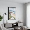 01 - Framed Cannon Beach Oregon Watercolor Canvas Print - Contemporary Living Room.jpg