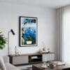 01 - Framed Capri Italy Watercolor Canvas Print - Contemporary Living Room.jpg