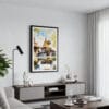 01 - Framed Chiang Mai Doi Suthep Watercolor Canvas Print - Contemporary Living Room.jpg