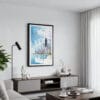 01 - Framed Chicago Skyline - Watercolor Canvas Print - Contemporary Living Room.jpg