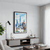 01 - Framed Chicago Willis Tower Watercolor Canvas Print - Contemporary Living Room.jpg