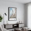 01 - Framed Chrysler Building - Watercolor Canvas Print - Contemporary Living Room.jpg