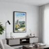 01 - Framed Clifton Bridge Bristol Watercolor Canvas Print - Contemporary Living Room.jpg