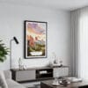 01 - Framed Colorado Springs Watercolor Canvas Print - Contemporary Living Room.jpg