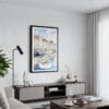 01 - Framed Copenhagen Denmark Watercolor Canvas Print - Contemporary Living Room.jpg