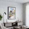 01 - Framed Cordoba Spain Watercolor Canvas Print - Contemporary Living Room.jpg