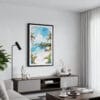 01 - Framed Costa Rica Playa Ventana Watercolor Canvas Print - Contemporary Living Room.jpg