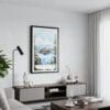 01 - Framed Crater Lake National Park Watercolor Canvas Print - Contemporary Living Room.jpg
