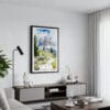 01 - Framed Dolomites Hiking Watercolor Canvas Print - Contemporary Living Room.jpg