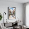 01 - Framed Dublin Ireland Watercolor Canvas Print - Contemporary Living Room.jpg