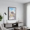 01 - Framed Edinburgh - Watercolor Canvas Print - Contemporary Living Room.jpg