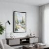 01 - Framed Fairbanks Alaska Watercolor Canvas Print - Contemporary Living Room.jpg