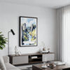 01 - Framed Fjadrargljufur Canyon Watercolor Canvas Print - Contemporary Living Room.jpg