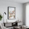 01 - Framed Florence Cathedral - Watercolor Canvas Print - Contemporary Living Room.jpg