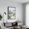 01 - Framed Glacier National Park Watercolor Canvas Print - Contemporary Living Room.jpg