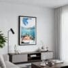 01 - Framed Great Barrier Reef Watercolor Canvas Print - Contemporary Living Room.jpg
