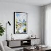 01 - Framed Guilin China Watercolor Canvas Print - Contemporary Living Room.jpg