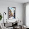 01 - Framed Hanoi Old Quarter Watercolor Canvas Print - Contemporary Living Room.jpg