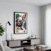 01 - Framed Hanoi Train Street Vietnam Watercolor Canvas Print - Contemporary Living Room.jpg